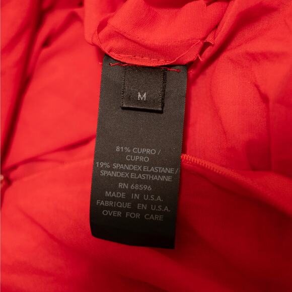 Donna Karan Collection Red Bubble Hem Midi Dress Racerback Jersey SZ M - Picture 6 of 7